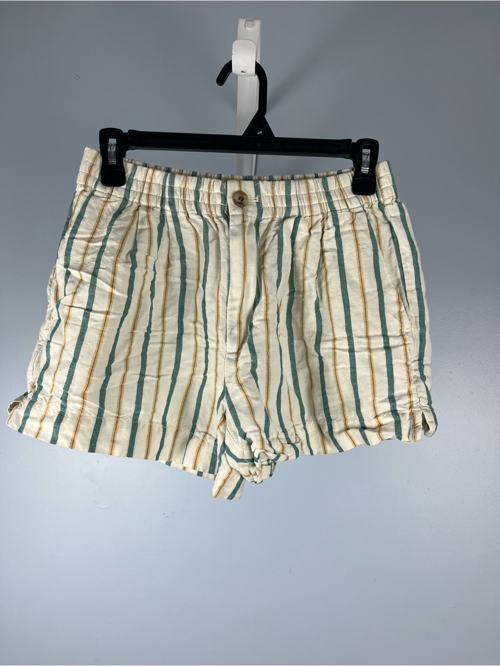 Madewell linen blend striped shorts